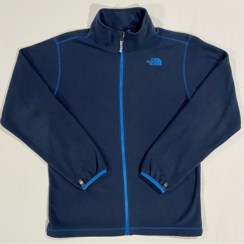 The North Face Fleece Jacket Boys XL 18-20 Full-Zip Navy Snap-In Liner Spring